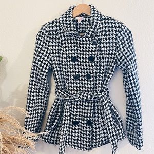 Bongo Houndstooth Blazer Peacoat